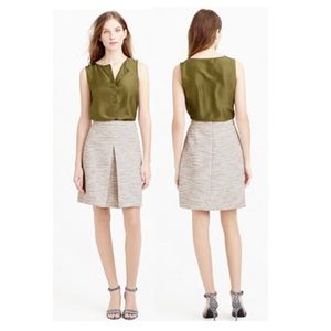 J. Crew • Tweed Pleated Shimmer Skirt